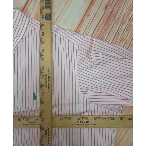 Ralph Lauren Mens Classic Fit XXL Pink & White Striped Button-Down Shirt - Picture 7 of 7